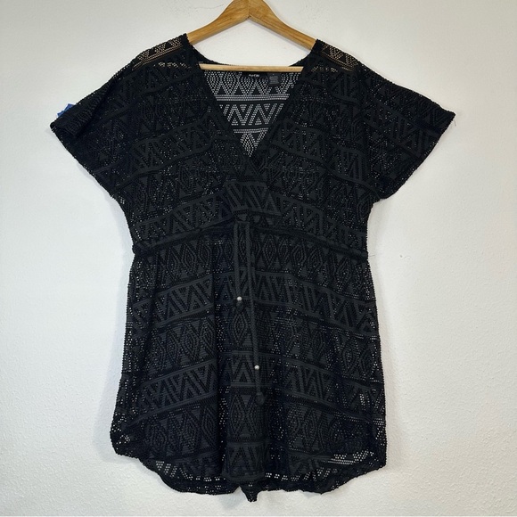 Apt. 9 Women's Elegant Black Swim  Crochet Cover-Up - Picture 2 of 11